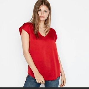 EXPRESS Satiny/silky red blouse Valentines!